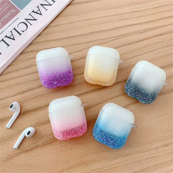 Glitter flash Gradient airpod case silicone Bluetooth wireless earphone luxury designer airpods cases airpods pro case airpods 2