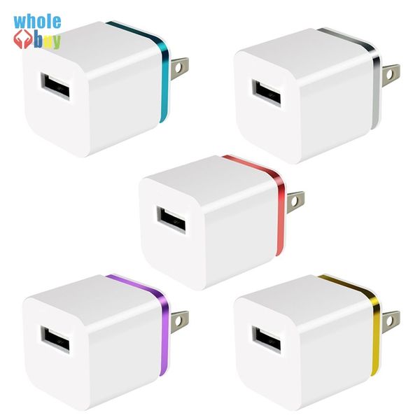 Colorful 1A US Plug AC Power charger Home Trave Wall single port USB adapter for mobile phone or other equipment 200pcs-lot