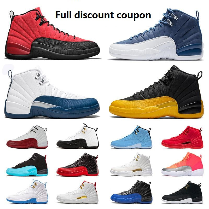 kaws Jumpman 12s twist mens basketball shoes Red Flint 12 University Gold Reverse Flu Game men Glitter Dark Grey Cap and Gown bred trainers sports s