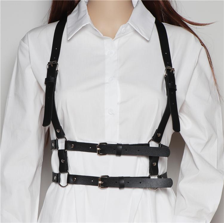 Belts 2021 Fashion Trend Women Men Gothic PU Leather Cage Harness Waist Body Bondage Straps Punk Rock Belt Accessories