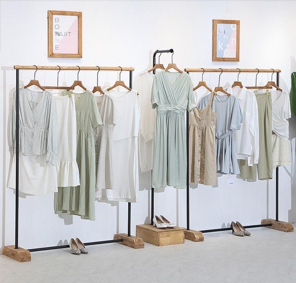 Clothing store display rack Commercial Furniture floor type clothes hanging pole net red shop shelf shoe shelfs men&#039;s cloth racks