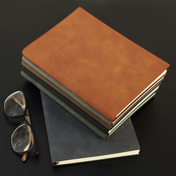 Colorful A5-A6-B5 Notebooks Thickened Business Notepads Customized Hand Ledger Student Stationery Writing NoteBook PU Leather Page Dividers