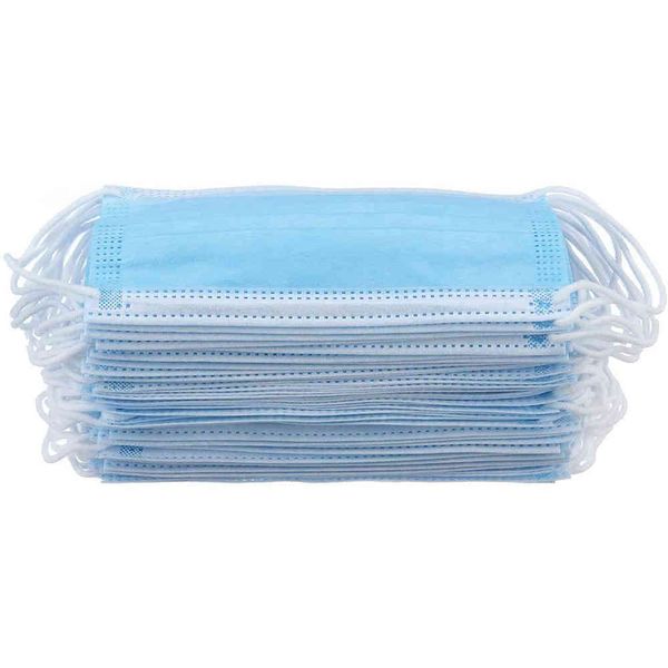 Usa in Stock 50pcs Disposable Face Masks 3-layer Dustproof Pm2.5 Safety Men Women Mask