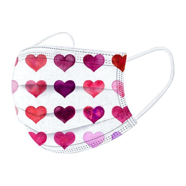 Designer Women 2021 Mask Valentines Men Day Disposable Face Mask Adult Anti-dust Cotton Masks Mouth Cover Party Favor