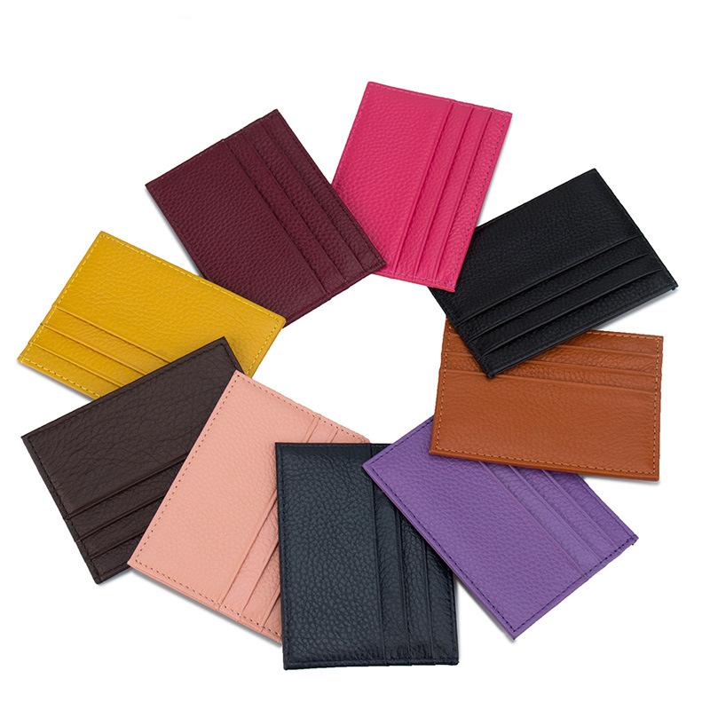 Card Holders Men&#039;s Women&#039;s Ultra-Thin Slim PU Leather Male Female Wallets Small Coin Purse Business Clip Case
