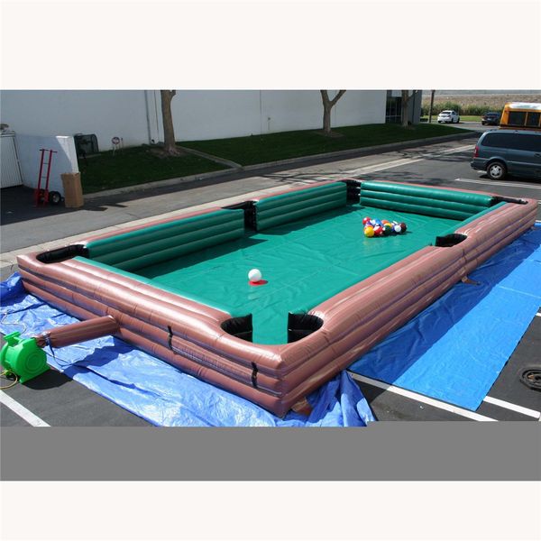 Customized oxford-pvc Outdoor games Inflatable Snooker Football field Billard Soccer pool table billiard game with