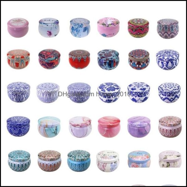 Decor scented Candle Jar Empty Metal Small Round Tin Box Tinplate Diy Handmade Candles Tea Candy Chocolate Storage Boxes Drop D