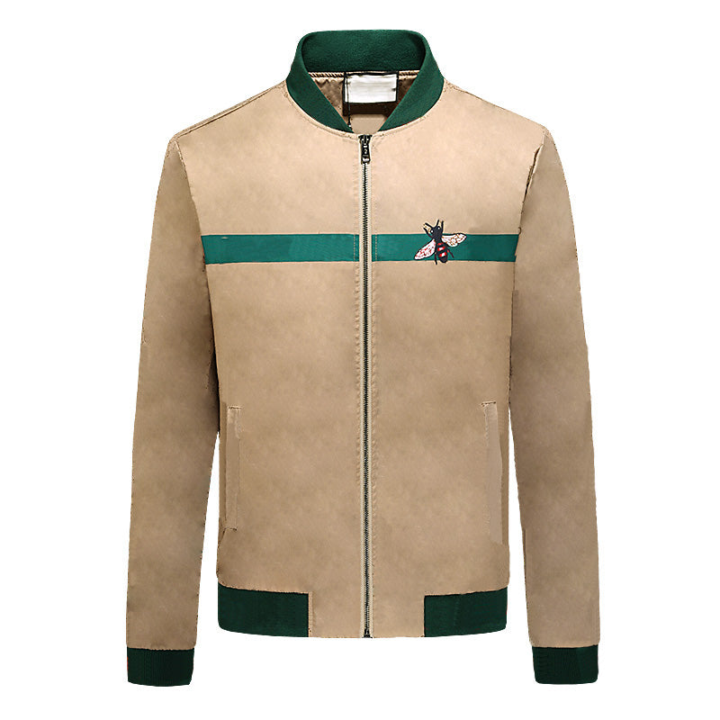 Mens Casual Jackets Fashion Bee Pattern Classic Letter Print Autumn High Quality Jacket Men Outerwear Coats Asian Size