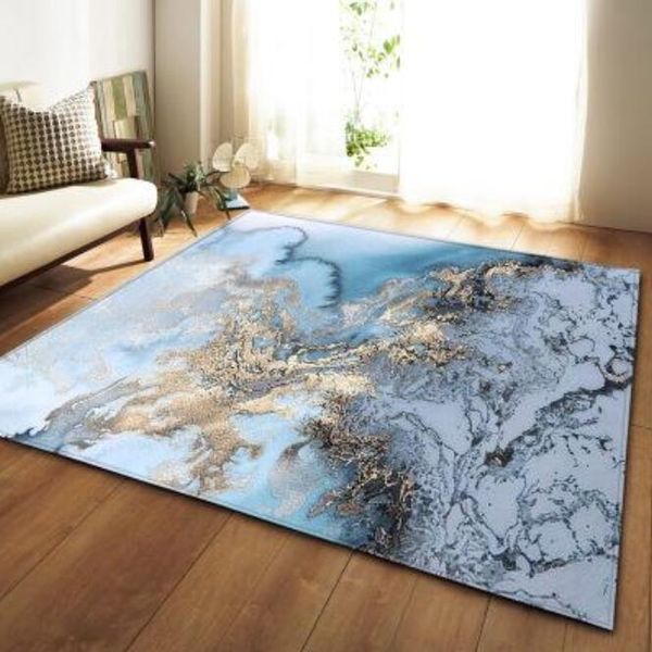 Black White Marble Printed Bedroom Kitchen Large Carpet for Living Room Tatami Sofa Floor Mat Anti-Slip Rug tapis salon dywan aaasf