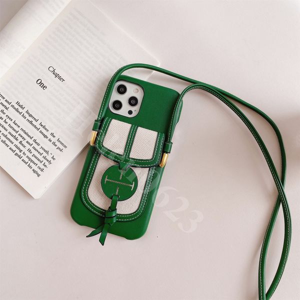 designer card holders phone cases for iPhone 12 mini 11 Pro Max XS XR X 8 7 plus luxury coque case Back cover shell with lanyard