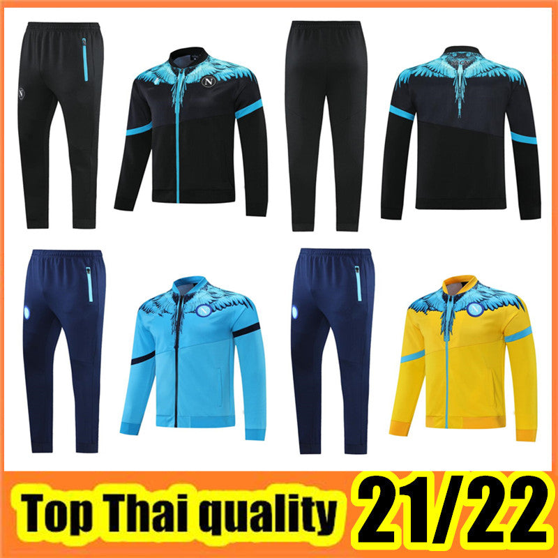 21 22 Napoli TrackSuit Hoodie Jacket Soccer Jersey Zielinski 21-22 SSC Naples Long Zipper Jackets Set Veste Suit