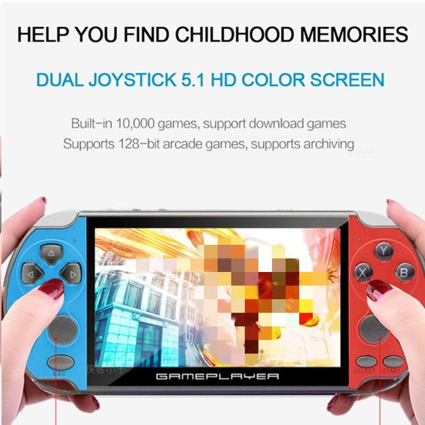 V3000 PLUS 8GB 10000 Games Handheld Game Console Portable handheld Game Players for PS1 Games 5.1 Inch Screen 128 Bit