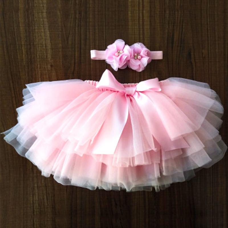 Skirts Baby Tutu Skirt Children&#039;s Clothing Cute Mesh Bow Girls Princess Cake Europe America Birthday Party 0-36 Months