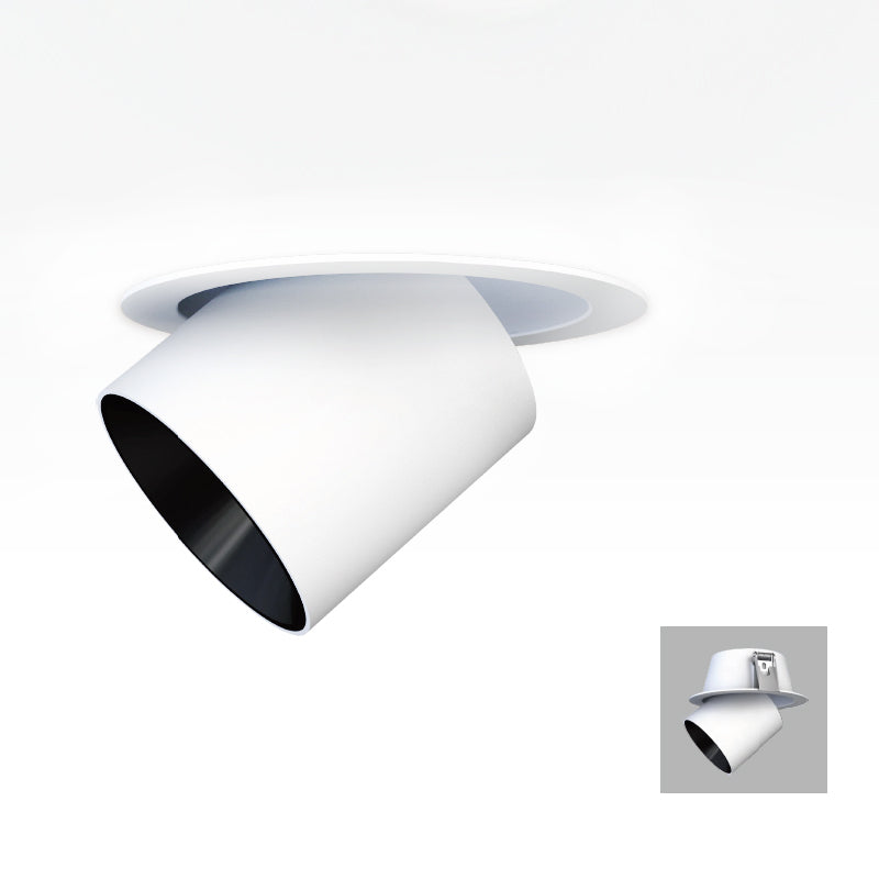 Rotating LED Ceiling Spotlight Adjustable Recessed Directional Lamp Dimmable 20W 30W Commercial Lighting Exhibition Store