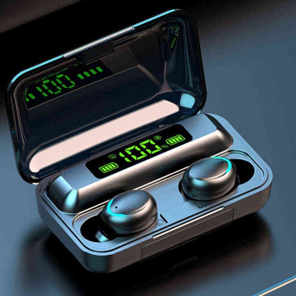 Tws Bluetooth 5.0 Earphones 9d Stereo Sport Wireless Headphones Earbuds Headset with Microphone Mah Charging Box for