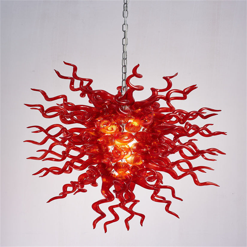 Contemporary Pendant Lights Lamp Crystal Red Chandelier for Designer Living Room Decor Kitchen Home Decoration