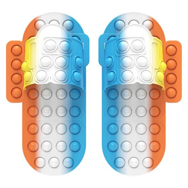 2021 Gag Fidget Slippers Push Bubble Shoe Toys New Silicone Decompression Toy Loafer
