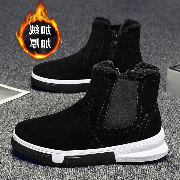 Snow Shoes Winter Plush Thickened Warm Northeast Cotton Men&#039;s Boots Martin Tooling High Top Bread