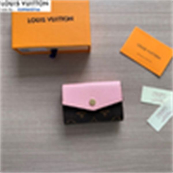 Real Card M61273 Flip Wallet Pink Women Brand Leather Long Wallets Chain Wallet Pouches Key Designer Holders Phone Cases Luxury Purse Clutch