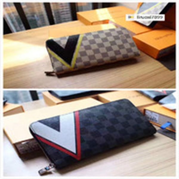 Long Card Hal8 Zipper Wallet N64014 Women Real Leather Brand Wallet Chain Wallets Compact Purse Clutches Evening Key Designer Luxury Holders