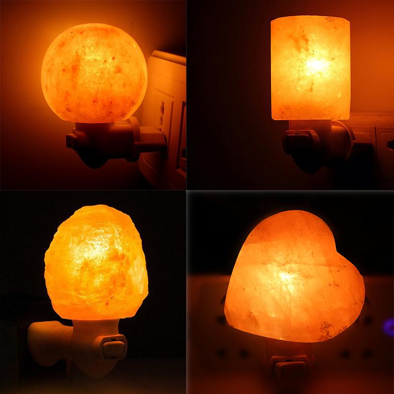 Night Lights Crystal Salt Lamp Himalayan Natural Ore Light Release Negative Ion Help Sleep Purify Odor Corridor Bedside Bedroom
