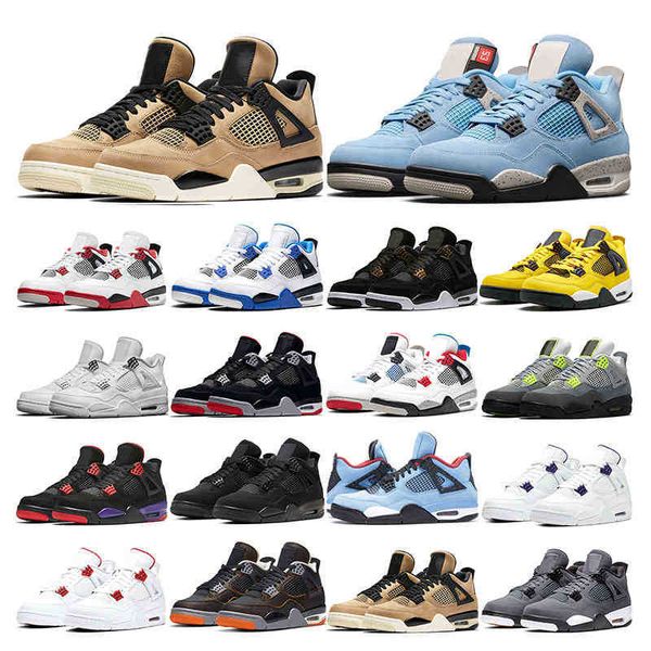 mens basketball shoes 4s jumpman 4 University Blue black cat fired red White cement Cactus Jack Motorsports men trainer sport sneakersQNUT