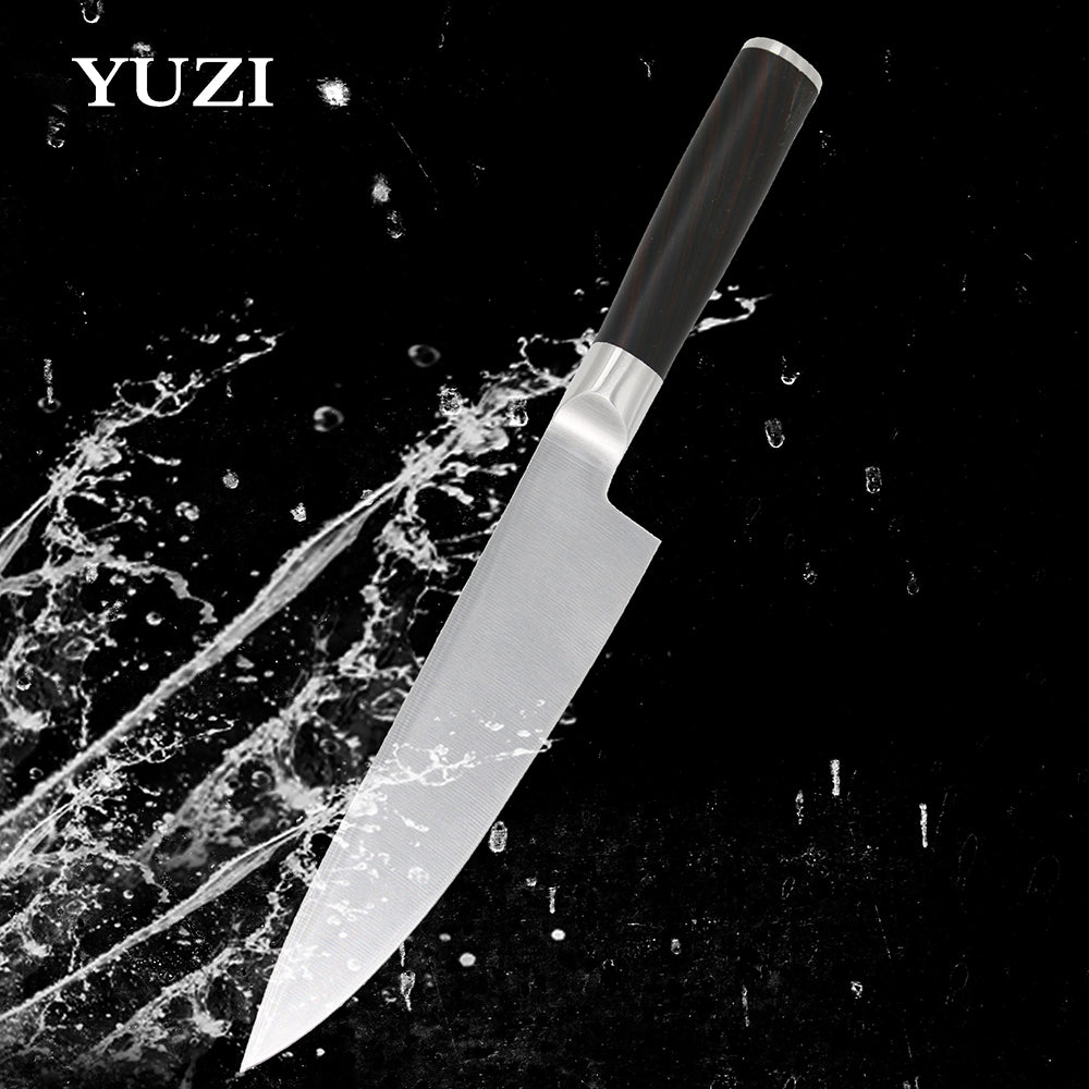 YUZI 6 inch High Carbon Kitchen Knives 5Cr15 Stainless Steel Chef Knife Sharp Blade Japanese Cleaver Slicing Utility Tool Ebony Handle