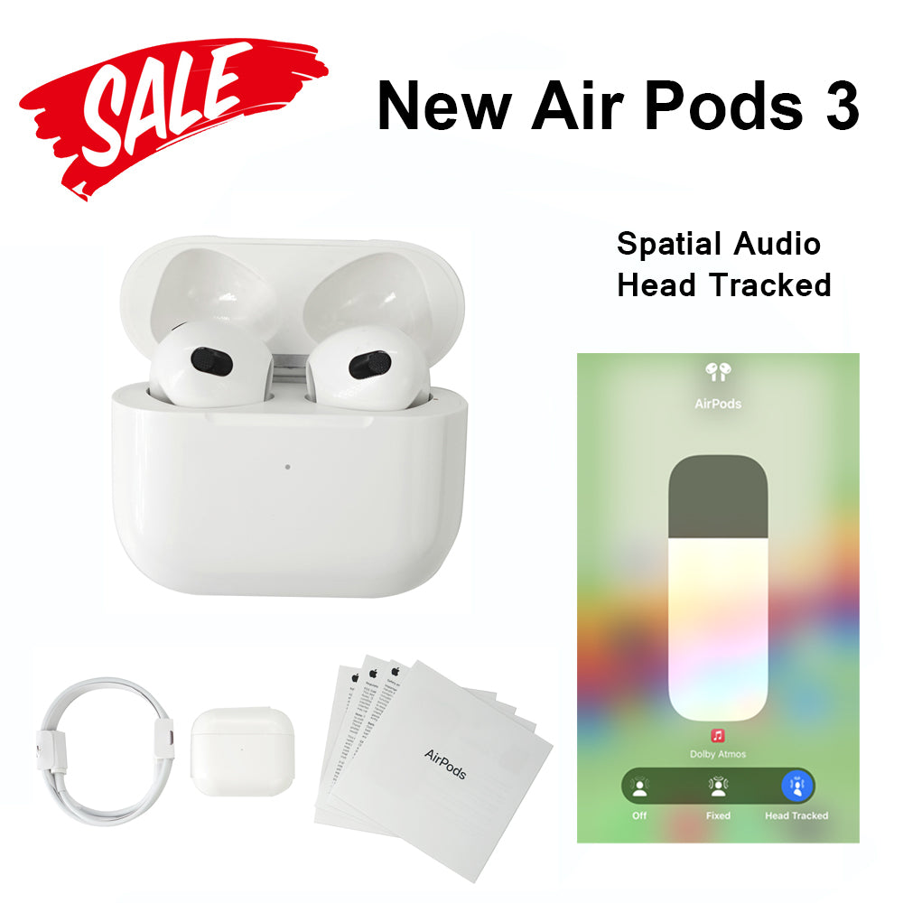 New Air Pods 3 Pod 3rd Generation Spatial Audio Head Tracked Earphones with MagSafe Wireless Charging Earphone Bluetooth in-ear Earbuds for Apple iP