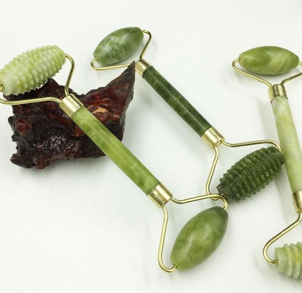 Natural Jade Double Head Face Massage Roller Massage Tools Facial Beauty Massager Jade Face Thin Slimming Body Head Neck Roller