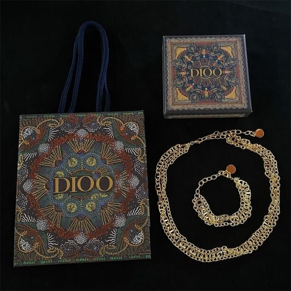 Luxury Jewelry Earrings Year New Fashion Family Bracelet High Sense Light Luxury Temperament Cd Letter Multi-layer Choker Clavicle Chain Fem