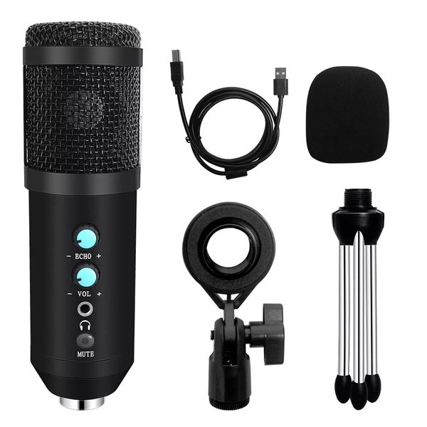 Condenser USB Professional Vocals Streams Recording Studio Microphone for PC YouTube Video Gaming Mikrofo-Microfon