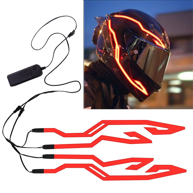 Update Motorcycle Helmet Sticker Helmets Light Strip Motorbike Flashing LED Bar Night Riding Signal Lights 4 Modes Decoration Stickers Moto Parts