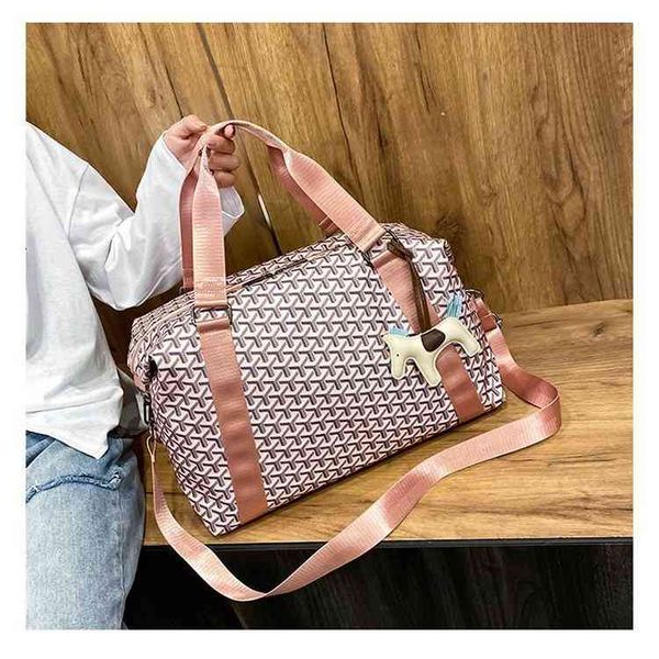 Fitness Travel Bag Men&#039;s and Women&#039;s Large Capacity Dry Wet Cover Pull Rod Fashion Trend Youth Single Shoulder Diagonal h