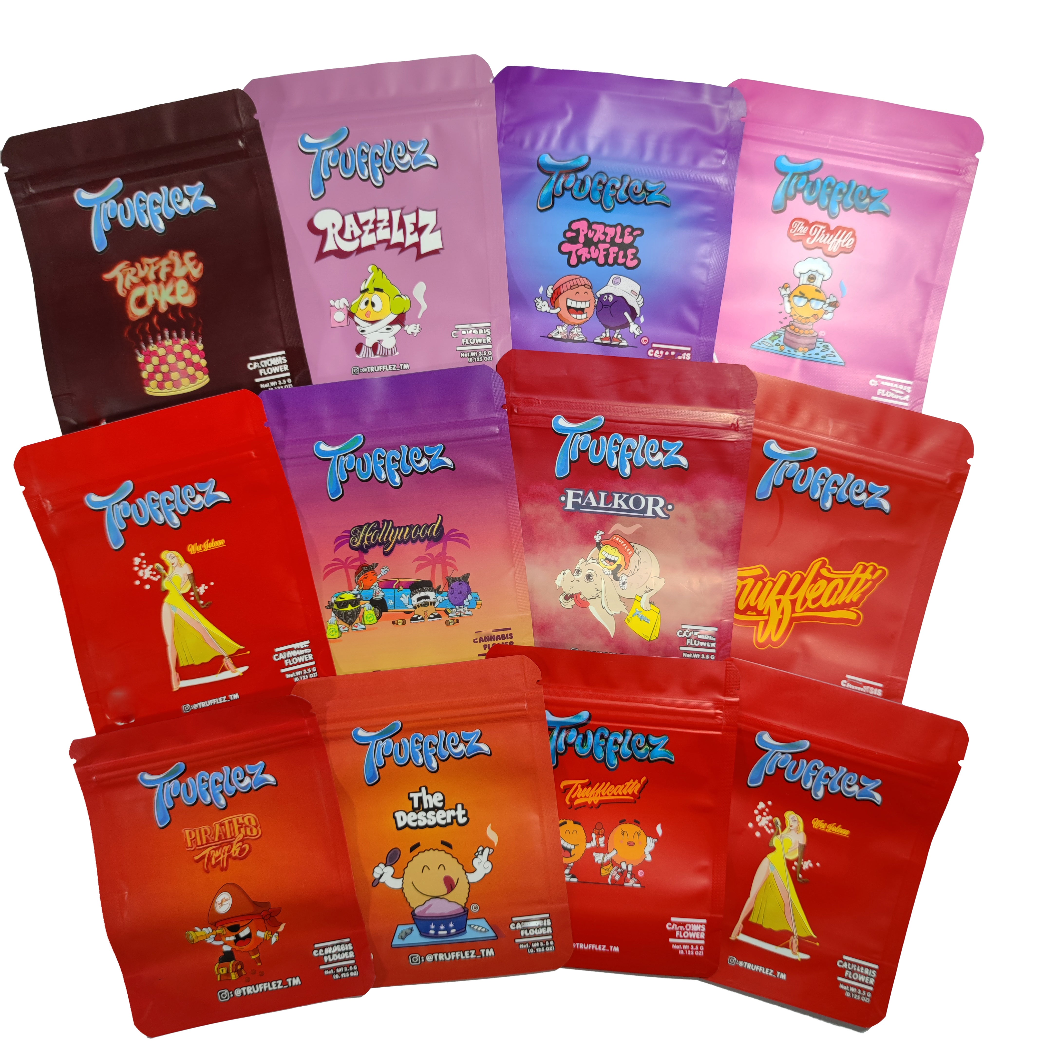 3.5g White Trufflez Scotti Cake Resealable Edibles Bags gummies Package Pie Tiuffle dry Flower candy gummy Mylar Packaging Bag