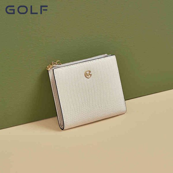 Golf - Lizard Grain Cowhide Short Wallet Women&#039;s Small Light Soft Folding Zero