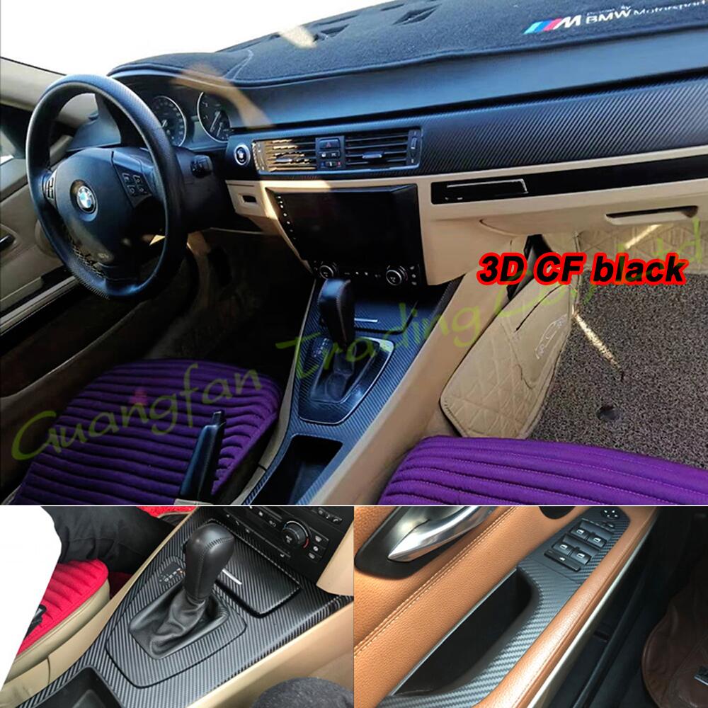 Interior Central Control Panel Door Handle 3D 5D Carbon Fiber Stickers Decals Car-styling Cover Parts Products Accessories For BMW 3 Series E90 4 do