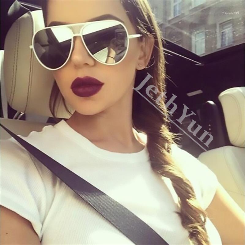 Sunglasses White Mirror Australian Fashion Designer Women Shades Trendy Pink Pilot Gafas De Sol1