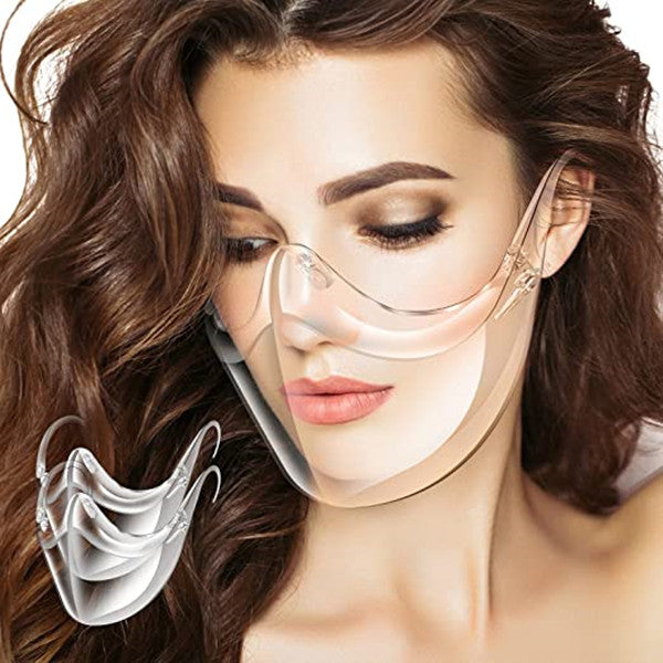 Transparent Face Sheild Anti-Fog Durable Breathable Visible Expression Mouth Cover Plastic Reusable Washable Face Mask