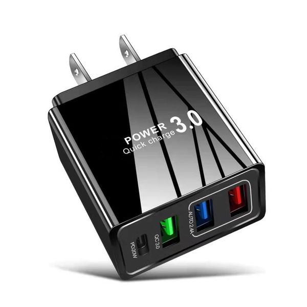 4 Ports PD Type C PD Chargers AC Home Travel USB C Wall Charger Power Adapters Charge Plugs For IPhone 11 12 13 14 15 Samsung Htc Android ph