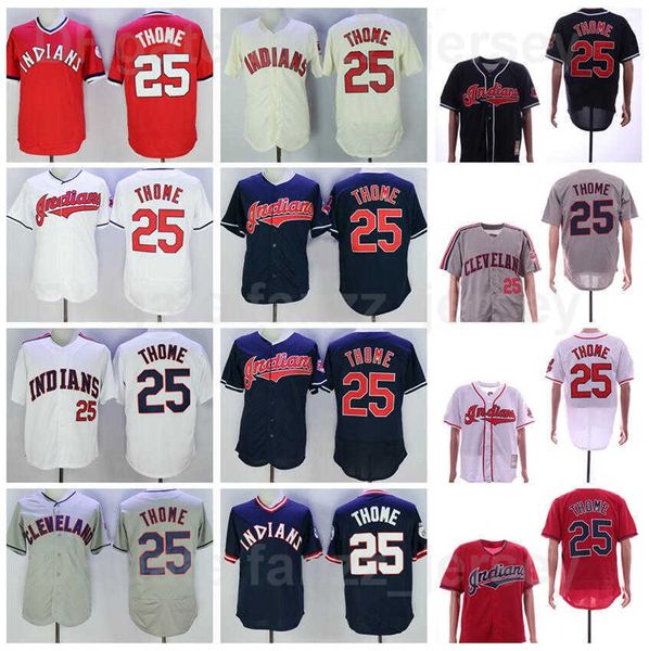 Vintage Baseball 25 Jim Thome Jersey Men All Stitched Flexbase Cool Base Pullover Retire Navy Blue Red White Grey Beige Team Color Coopersto