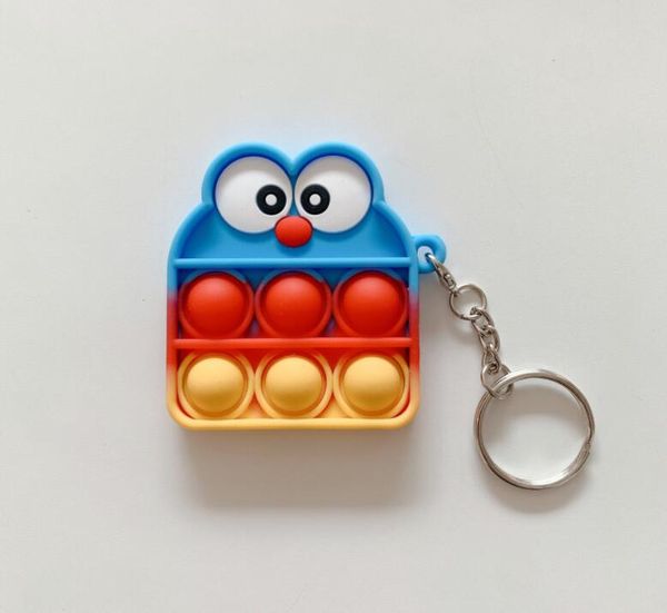 Children Adult Push Bubble Fidget Sensory Toy Key Ring Educational Anti-stress Toys decompression keychain
