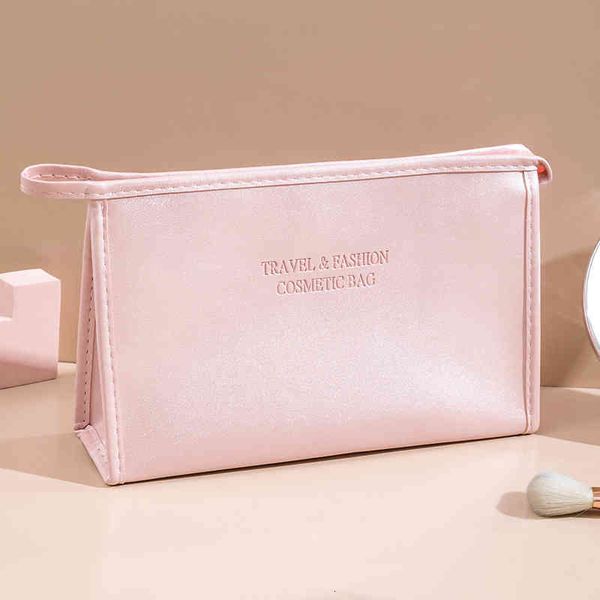 Cosmetic Bags 2021 Solid Color Bag Women&#039;s Large Capacity Portable Travel Storage Lipstick