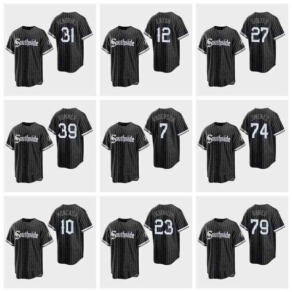 Baseball Jersey #23 Edwin Encarnacion 10 Yoan Moncada 7 Tim Anderson 79 Jose Abreu Custom Black City Connect Men Women Youth size S-XXXXL