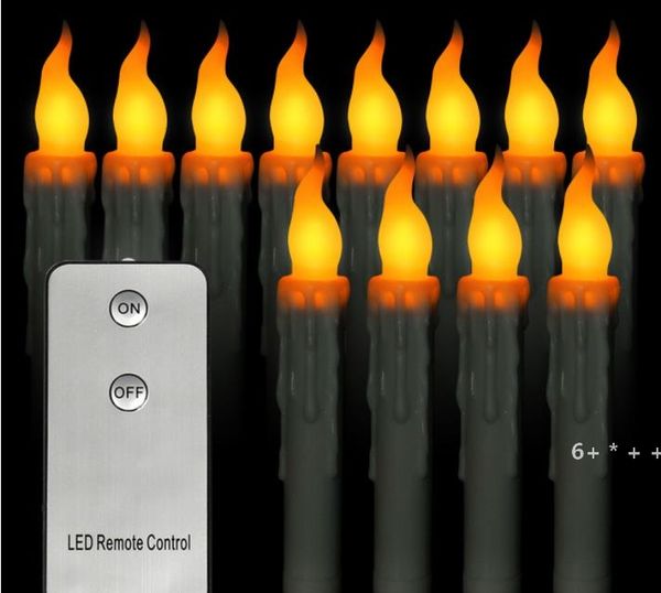 6pcs-set LED Flameless Candles Battery Operate Lamp Dipped Flickering Electric Pillar Candles Wedding Party Decoration RRB13219