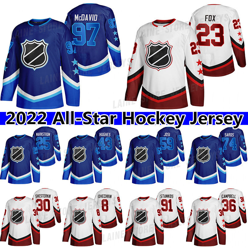 Connor McDavid 2022 All-Star Jersey 97 Kirill kaprizov 8 Alex Ovechkin 23 Adam Fox 43 Quinn Hughes 61 Mark Stone 36 Jack Campbell hockey jerseys