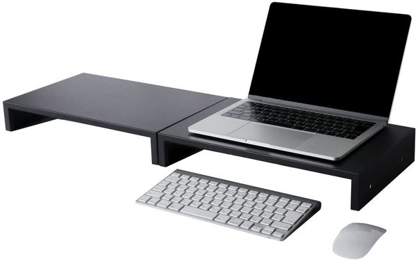 Dual Monitor Stands for Laptop-Computer-Desk, Set of 2, 15.7&quot; x 9.8&quot; x 2.6&quot;, Charcoal Gray (WA7500-2P-24)