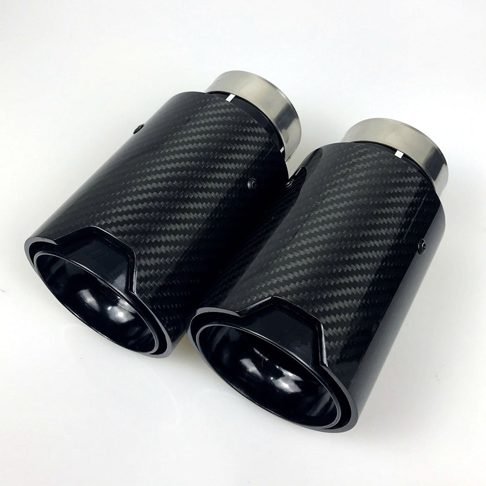 1pcs Universal M LOGO Carbon Fiber Exhaust PIPE tips For BMW F10 F20 F21 F22 F30 F32 F34