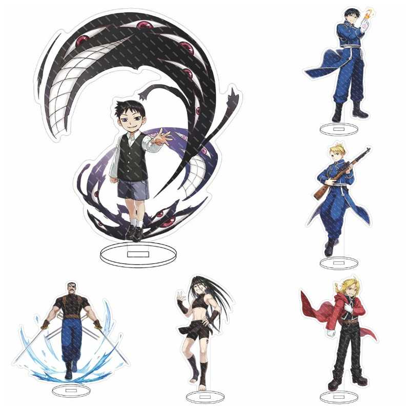 Keychains Anime Fullmetal Alchemist Brotherhood Edward Alphonse Acrylic Desk Decor Stand Figure Model Plate Holder Cake Topper Gift
