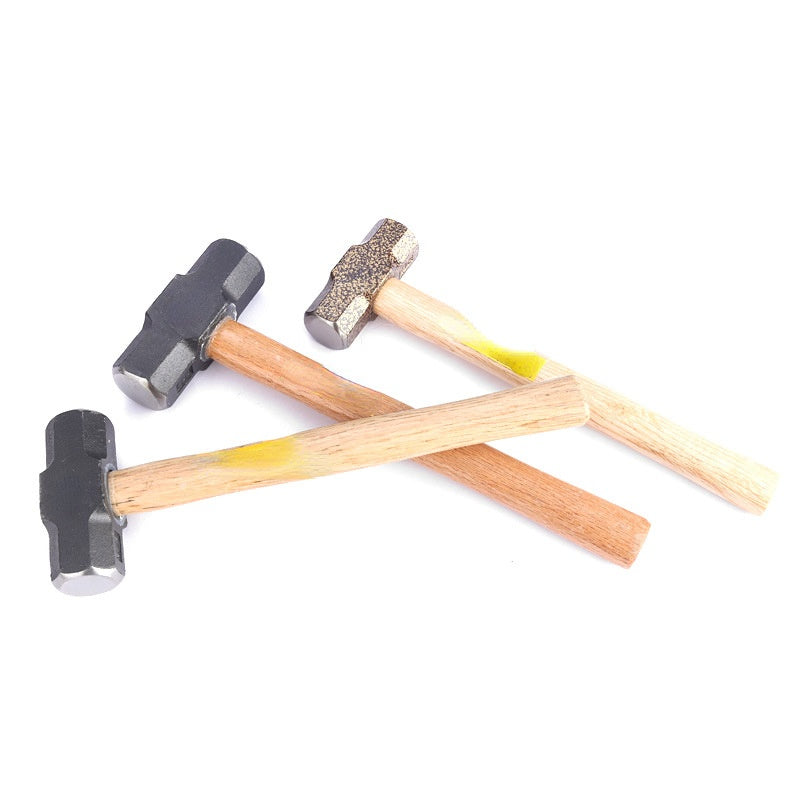 Octagon Hammer Wooden Handle Fiber Handle Octagon Hammer 2 Pounds 3P 4P High Carbon Steel Sledge-Hammer Hammer Mason Hammers Sub(The logistics price