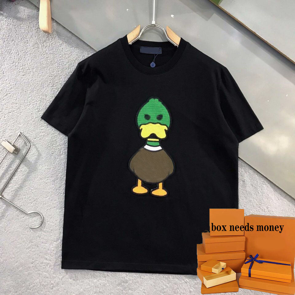 men women t shirts designer duck print t shirt fashion street printing tees youth casual heart pattern short sleeve summer tops m2xl